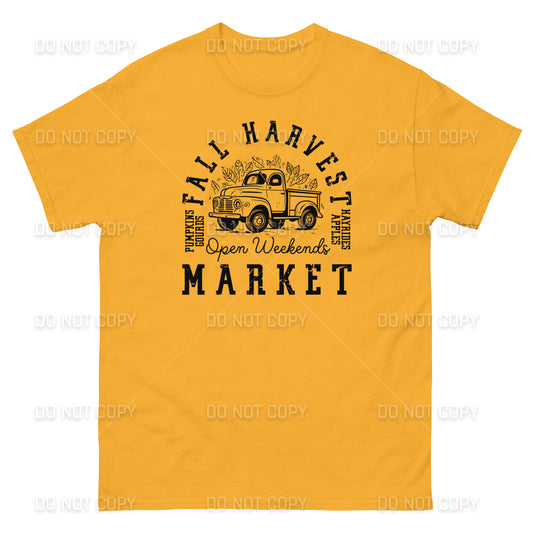 Fall Apparel - Fall Harvest Market T-Shirt - Black Printed - Youth & Adult Sizes