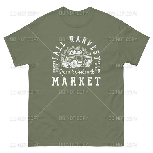 Fall Apparel - Fall Harvest Market T-Shirt - White Printed - Youth & Adult Sizes