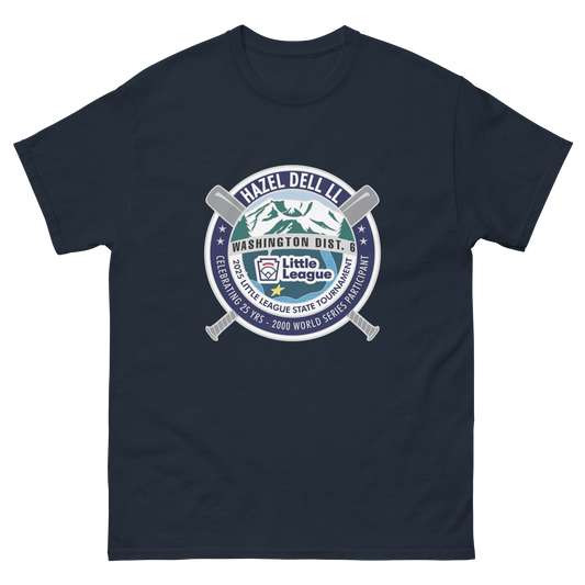 Cotton Tee Washington State Little League 2025 Tournament Logo Front Printed Tee Shirt