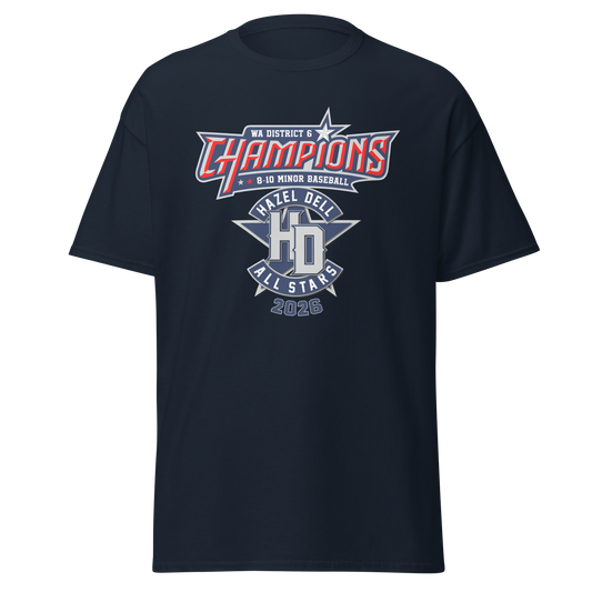 2026 Hazel Dell LL 8-10 Minor Baseball District 6 Champions Cotton Tee