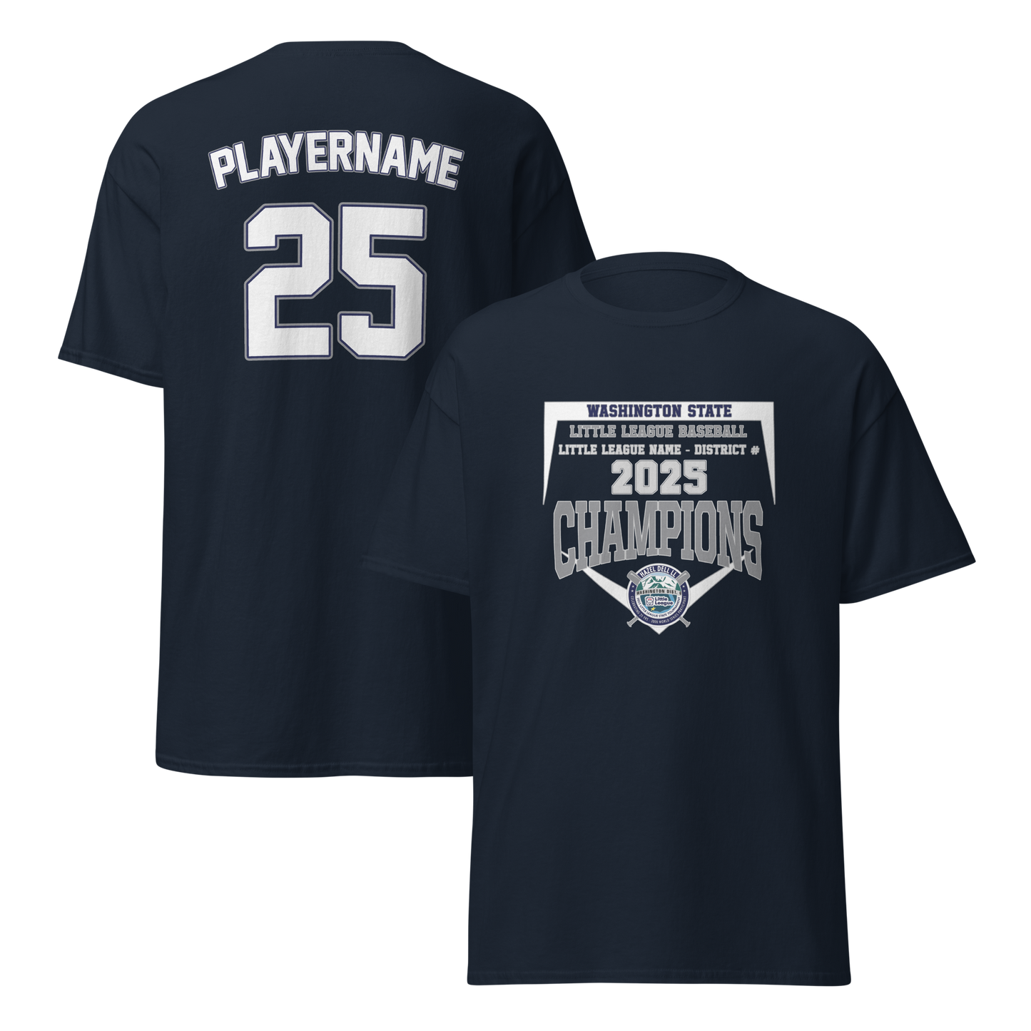 Champions Personalized Performance Tee - Washington State Little League 2025 Tournament - Performance Tee