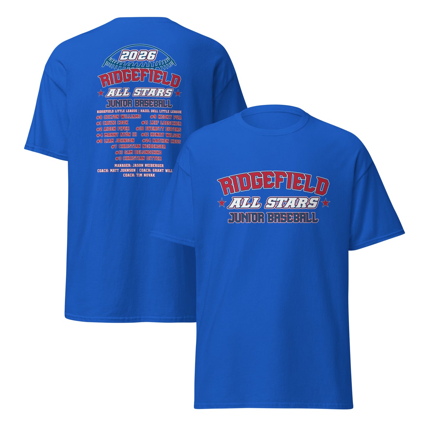 2026 Ridgefield Junior Baseball All-Stars Fan Gear Performance Blend Tee