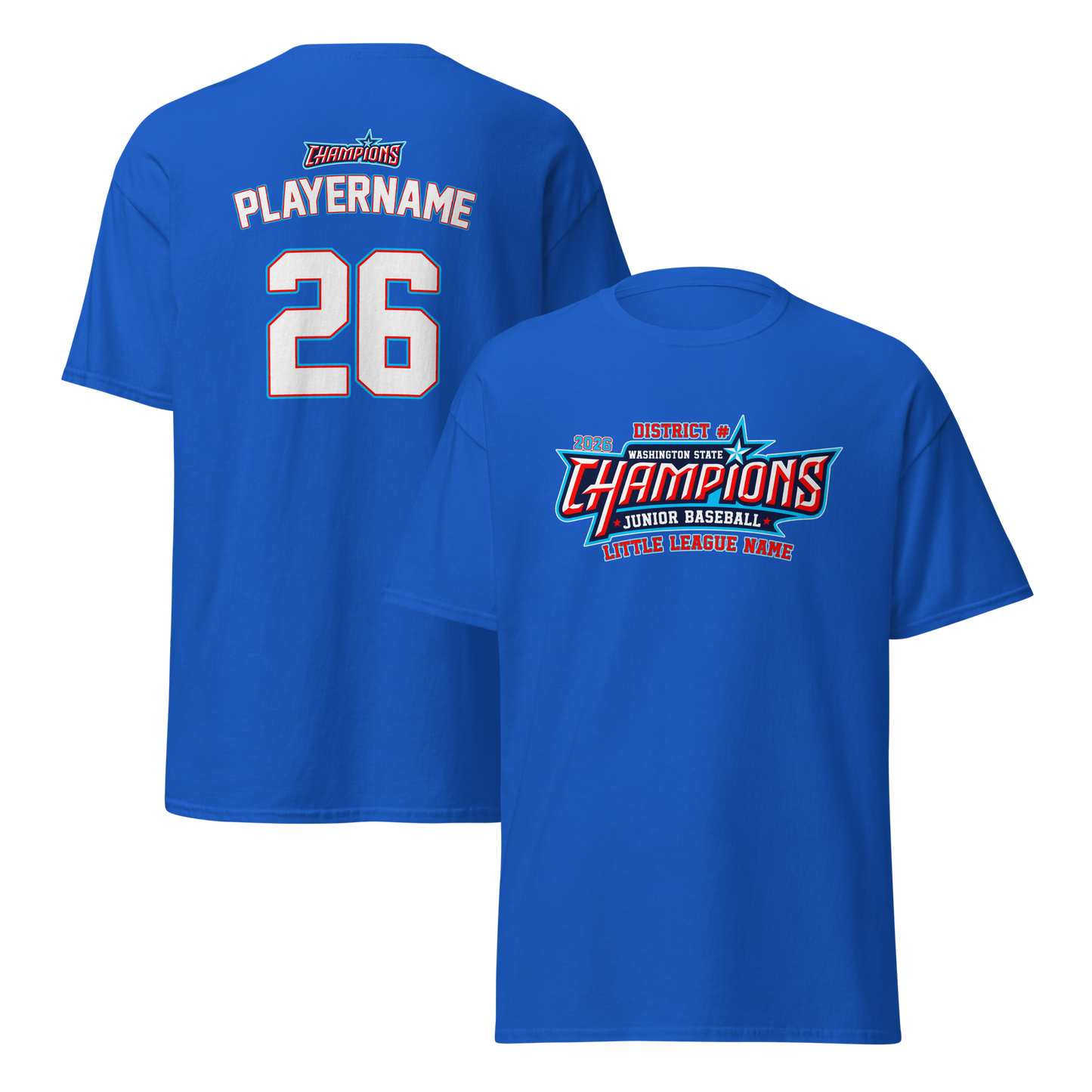 2026 Washington State Junior Baseball CHAMPIONS Core Cotton Tee