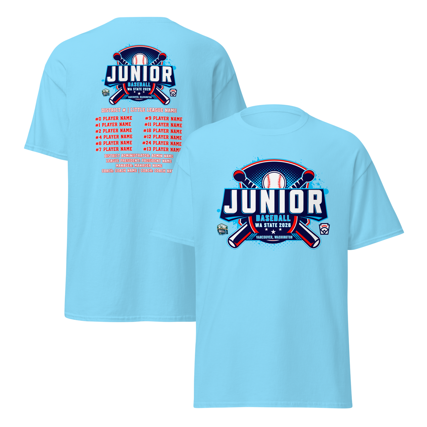 2026 Washington State Junior Baseball Tournament Cotton Tee