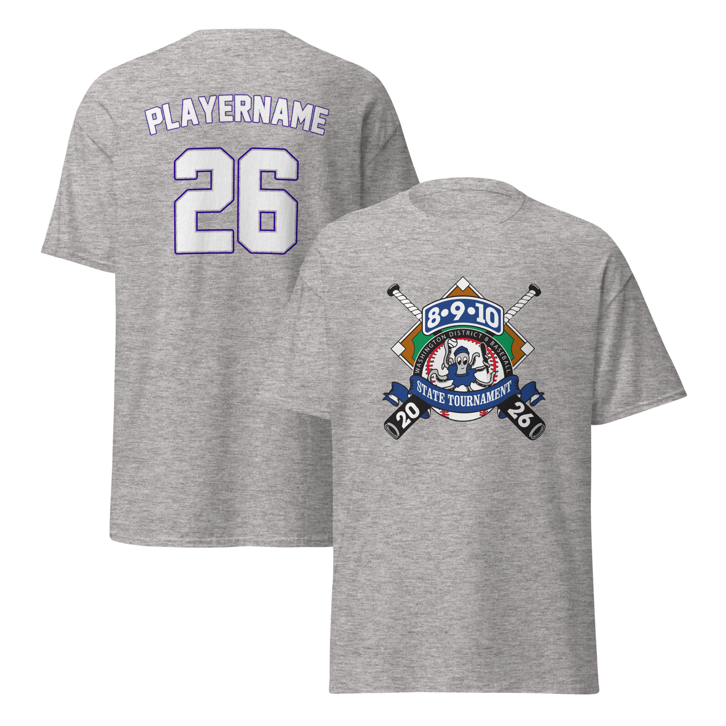 2026 Washington State 8-9-10 Baseball Tournament Cotton Tee