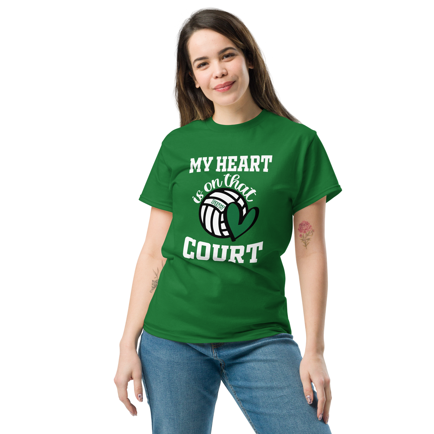 PNW Volleyball Fan Gear - My Heart is on that Court - Tee/Sweatshirt/Hoodie