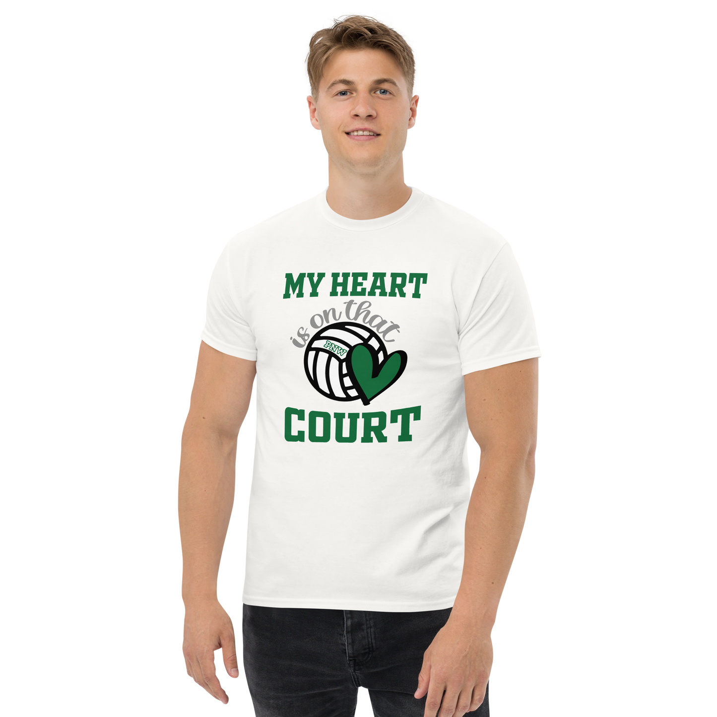 PNW Volleyball Fan Gear - My Heart is on that Court - Tee/Sweatshirt/Hoodie