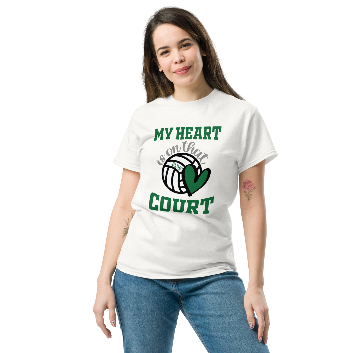 PNW Volleyball Fan Gear - My Heart is on that Court - Tee/Sweatshirt/Hoodie