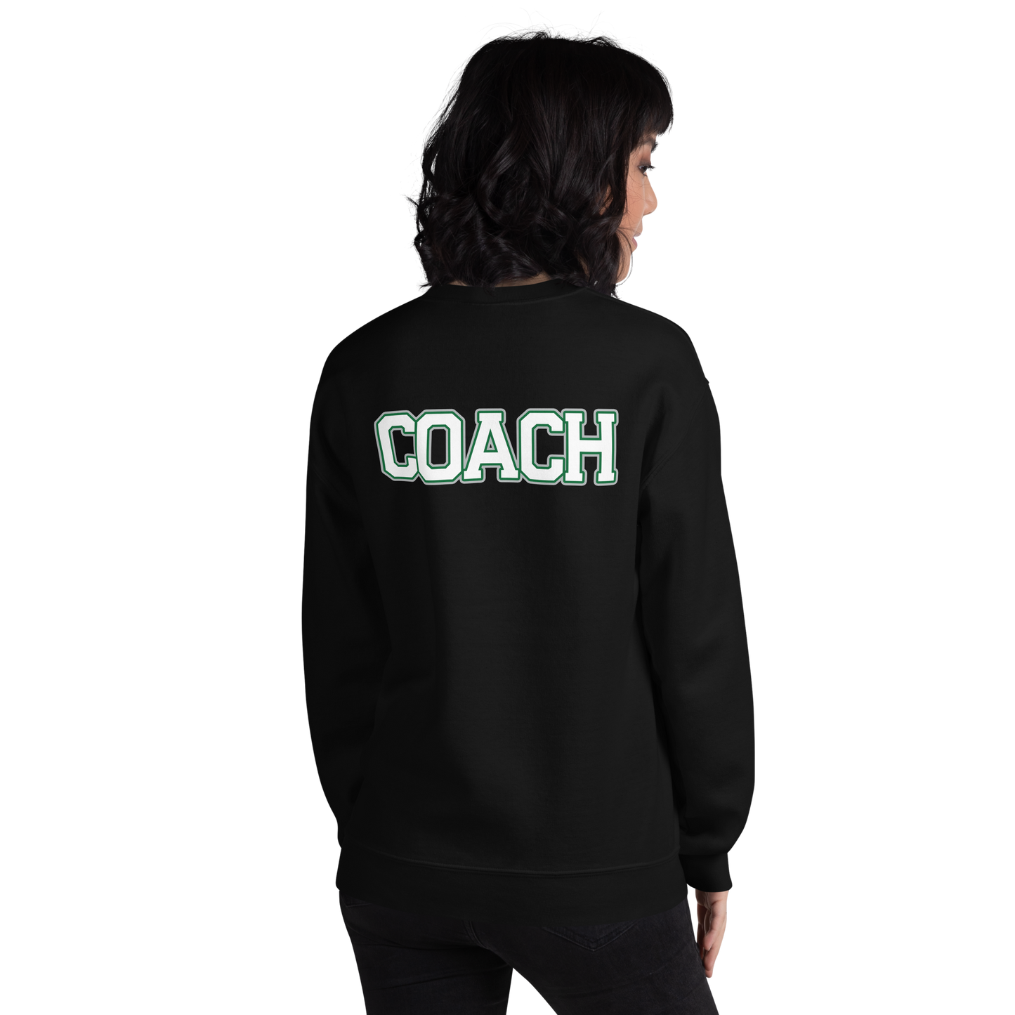 PNW Volleyball - Custom Coaches Black Unisex Fleece Raglan Crewneck Sweatshirt Logo 1
