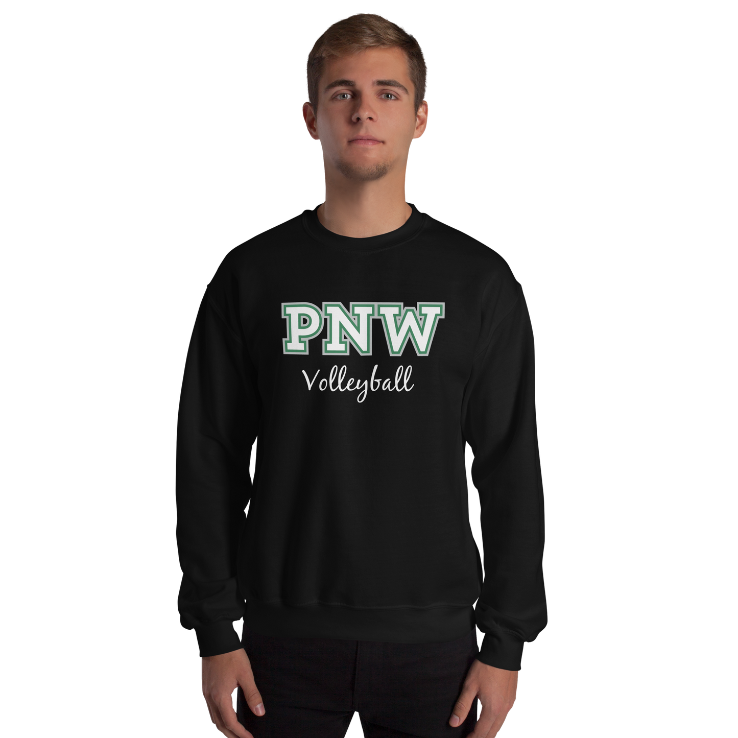 PNW Volleyball - Custom Coaches Black Unisex Fleece Raglan Crewneck Sweatshirt Logo 2