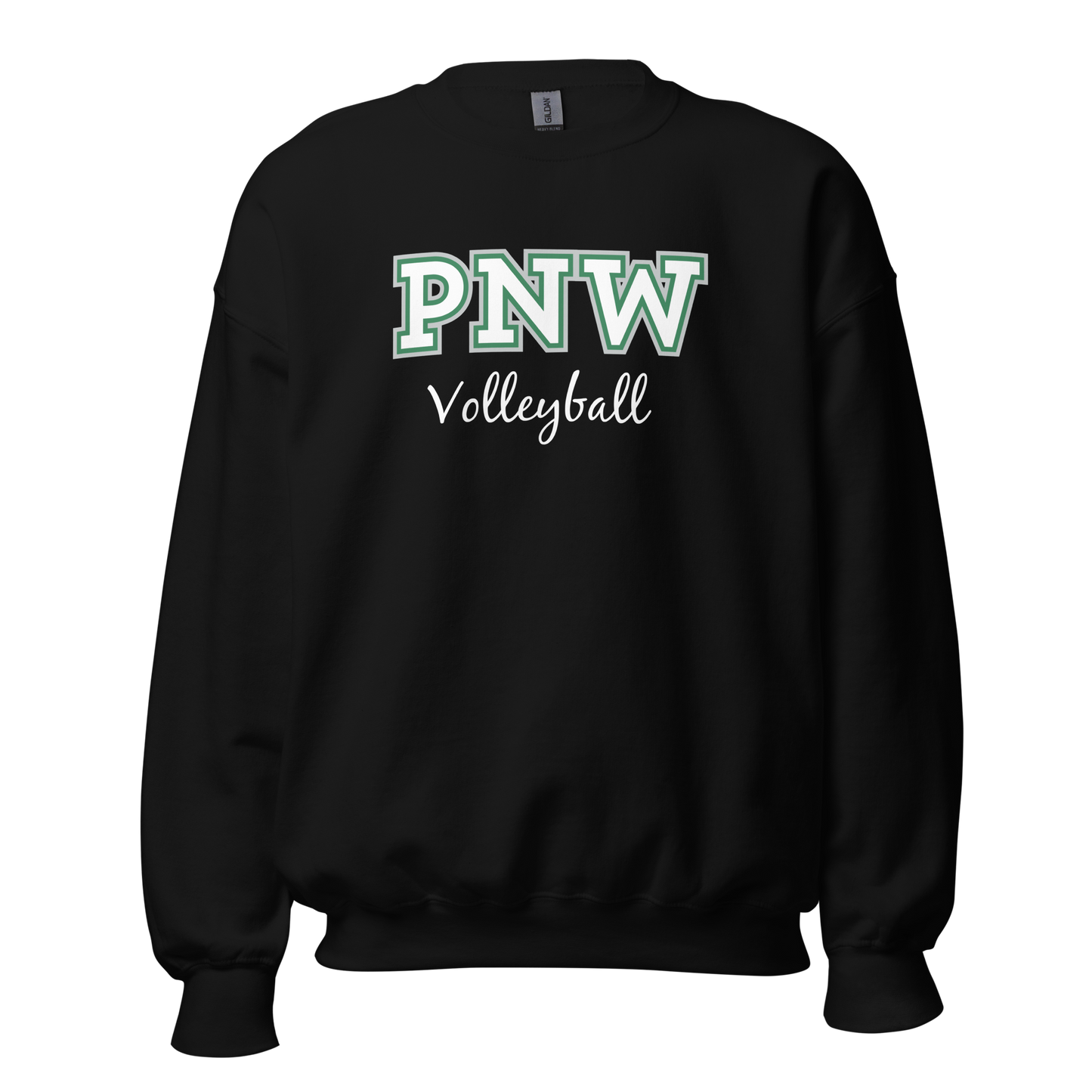 PNW Volleyball - Custom Coaches Black Unisex Fleece Raglan Crewneck Sweatshirt Logo 2