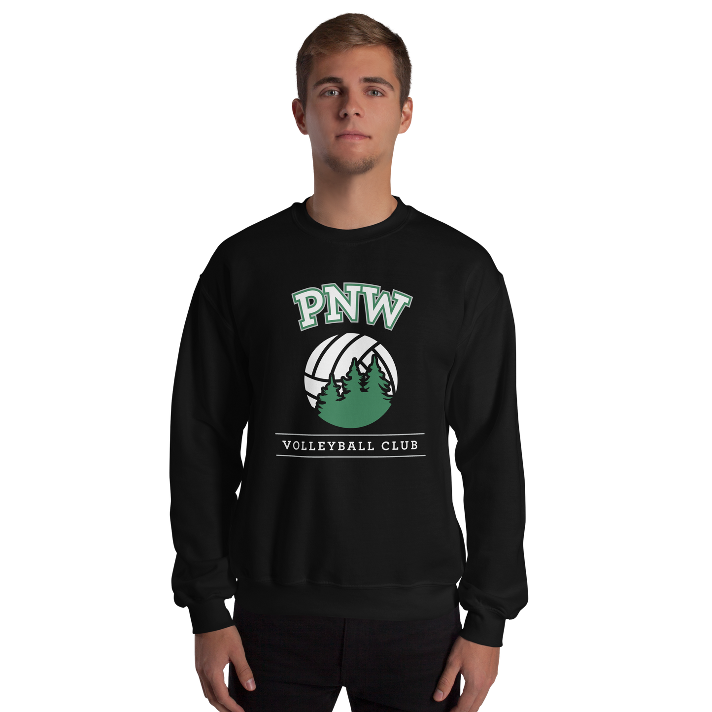 PNW Volleyball - Custom Coaches Black Unisex Fleece Raglan Crewneck Sweatshirt Logo 1