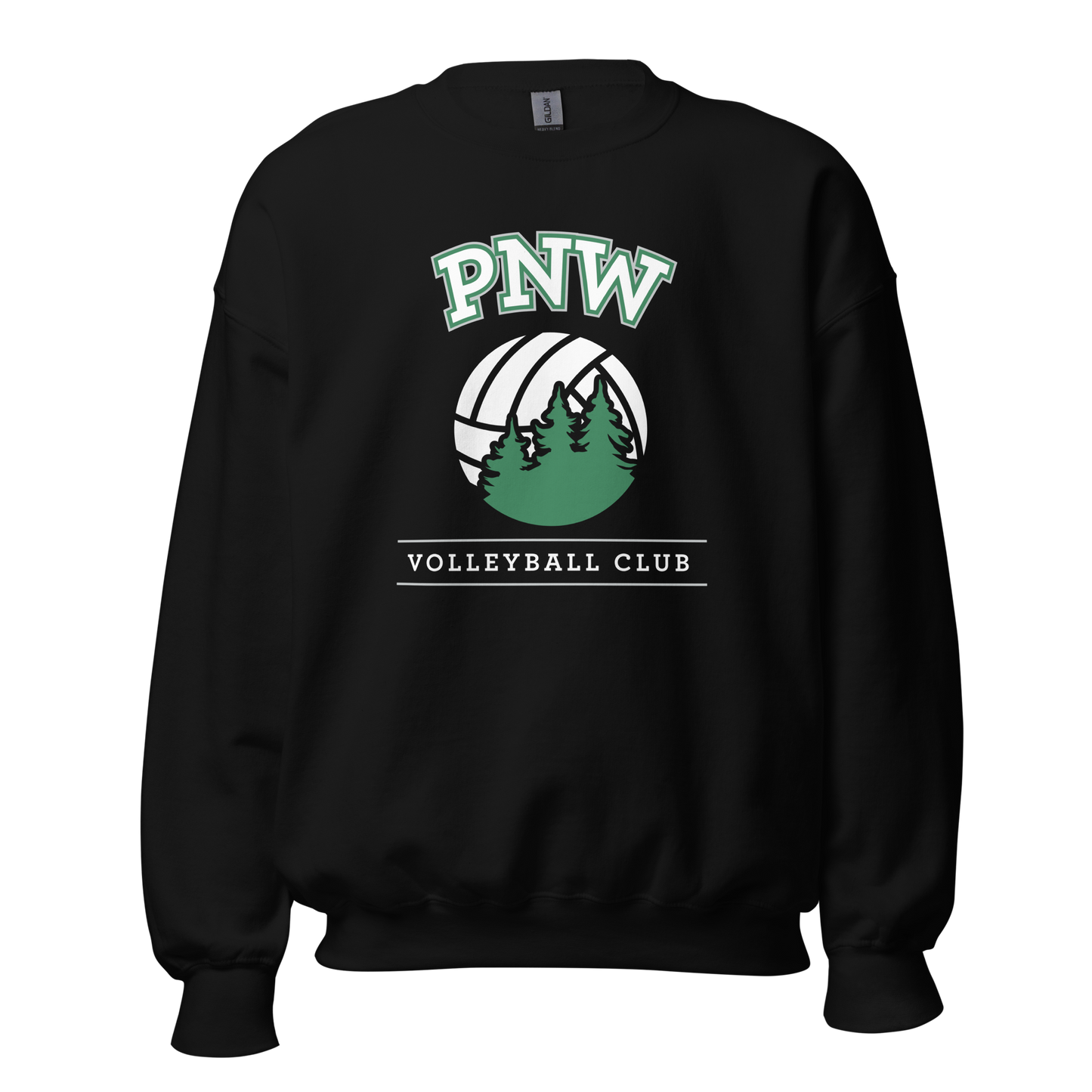 PNW Volleyball - Custom Coaches Black Unisex Fleece Raglan Crewneck Sweatshirt Logo 1