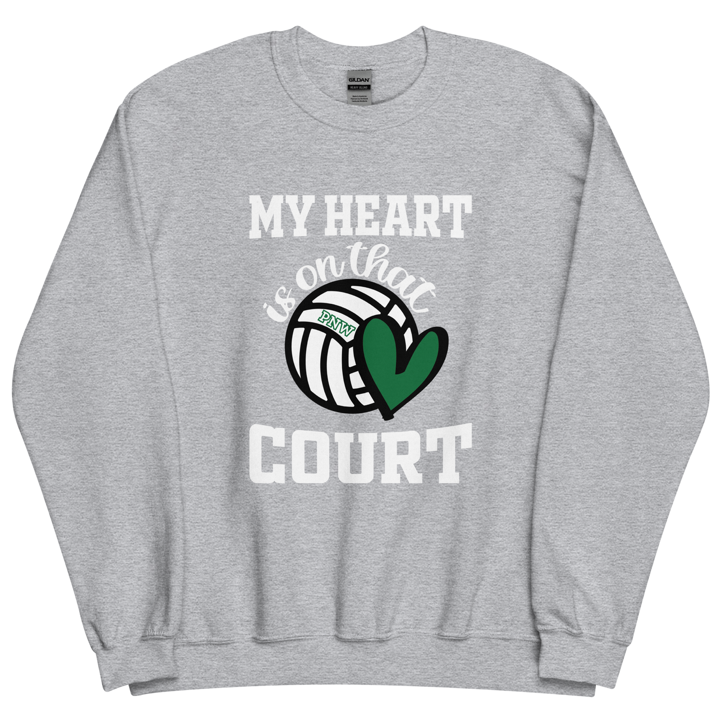 PNW Volleyball Fan Gear - My Heart is on that Court - Tee/Sweatshirt/Hoodie