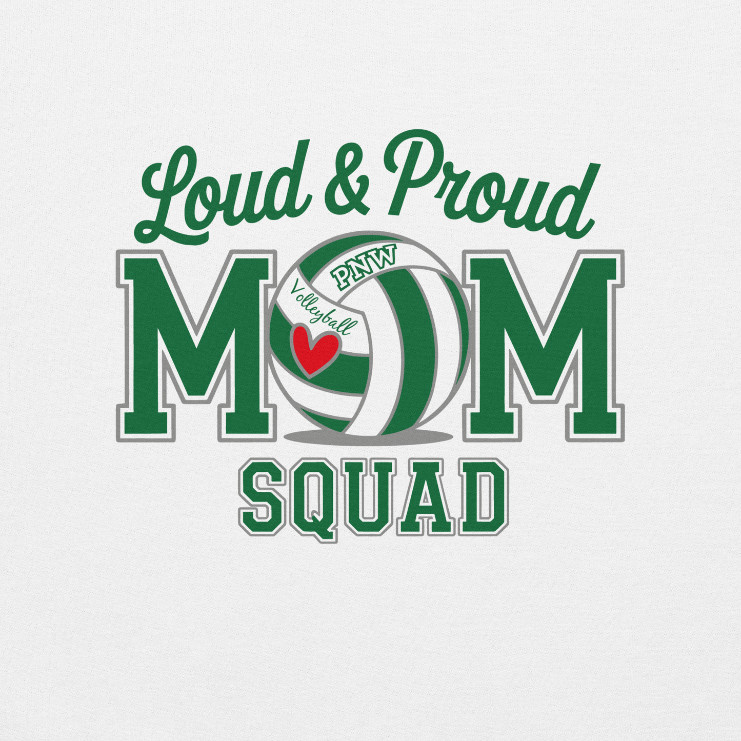 PNW Volleyball Fan Gear - Volleyball MOM Squad - Tee/Sweatshirt/Hoodie