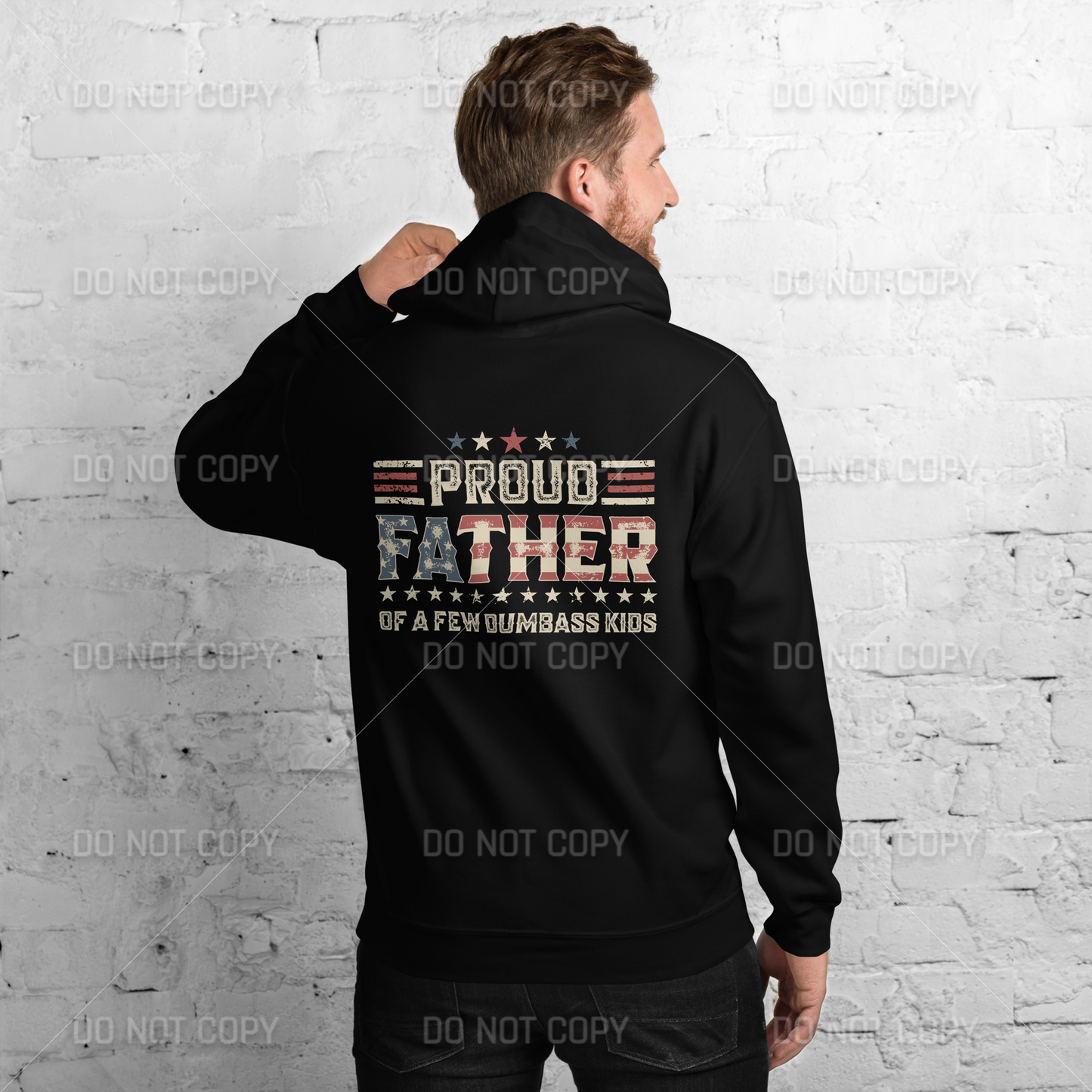 Proud Father of a Few Dumbass Kids - Heavy Blend Hoodie - Black