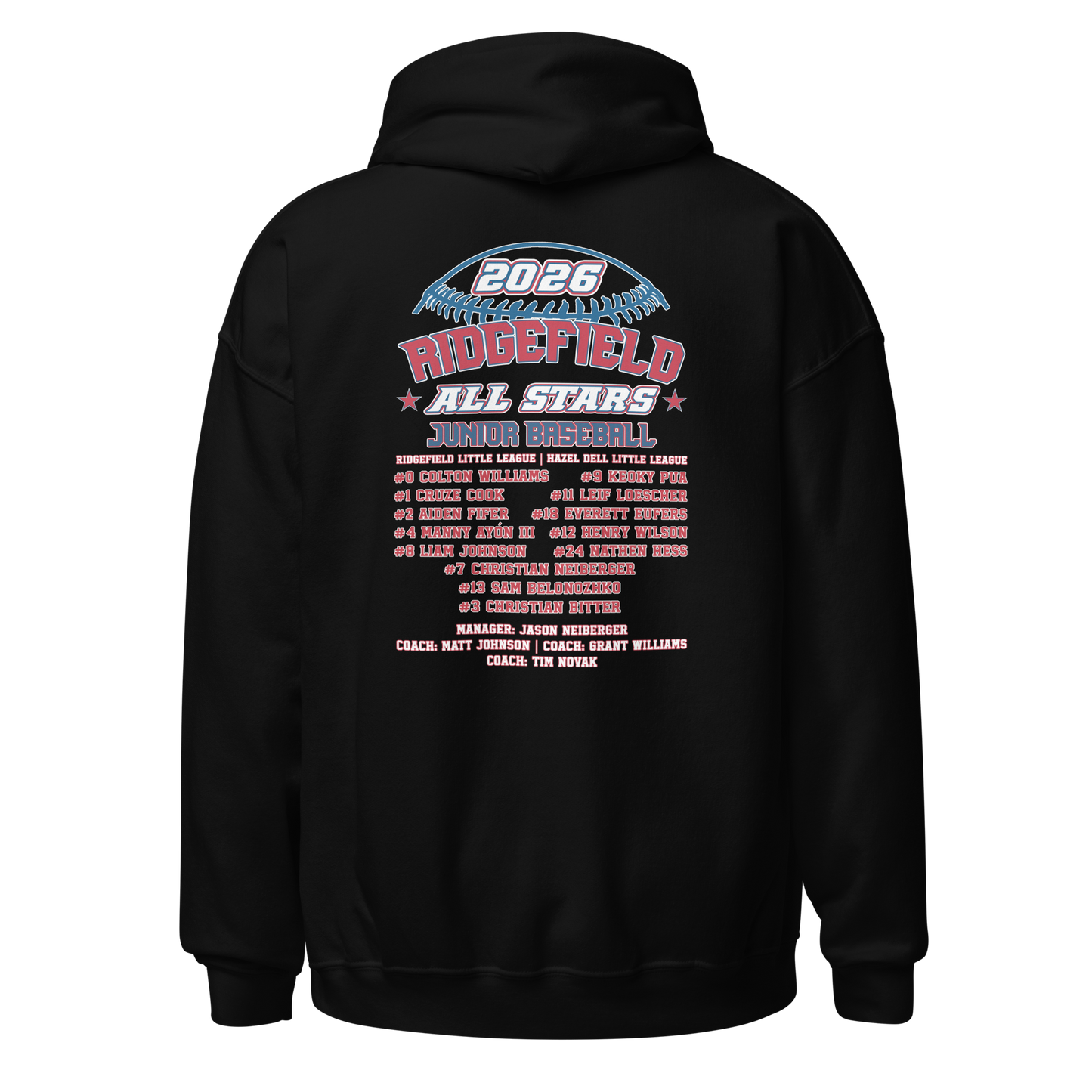 2026 Ridgefield Junior Baseball All-Stars Fan Gear Core Fleece Pullover Hoodie