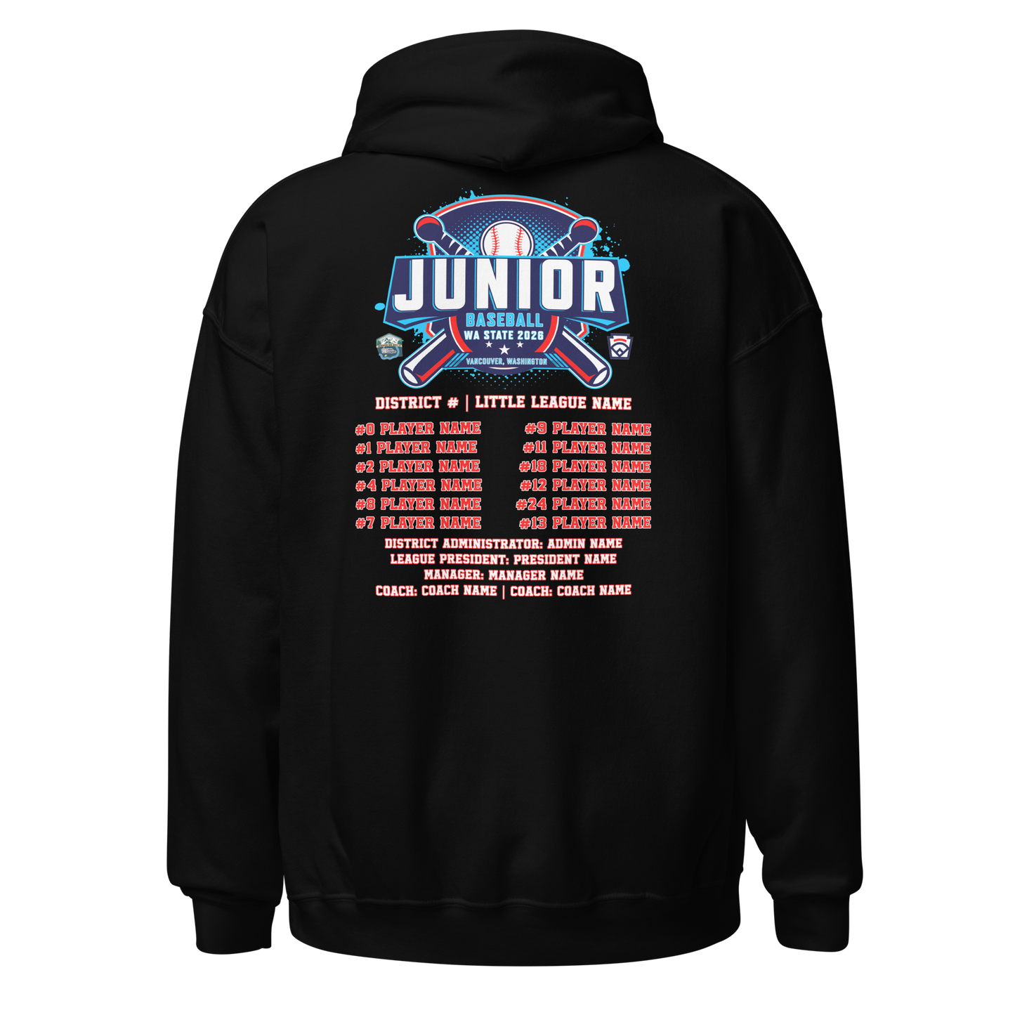 2026 Washington State Junior Baseball Tournament Core Hoodie