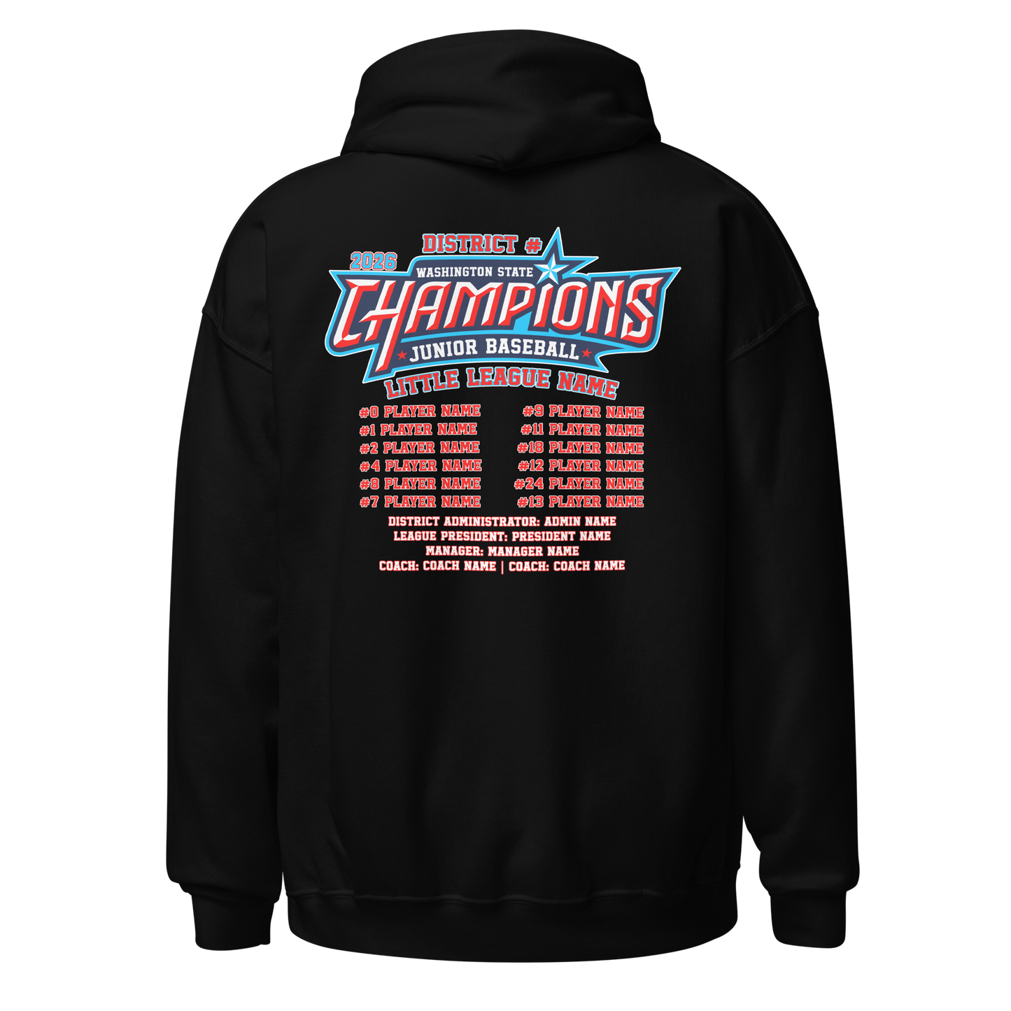 2026 Washington State Junior Baseball CHAMPIONS Core Blend Hoodie