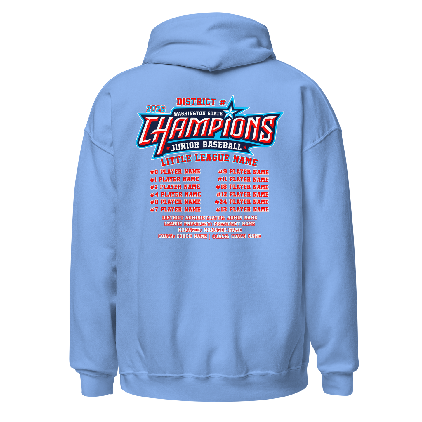 2026 Washington State Junior Baseball CHAMPIONS Core Blend Hoodie