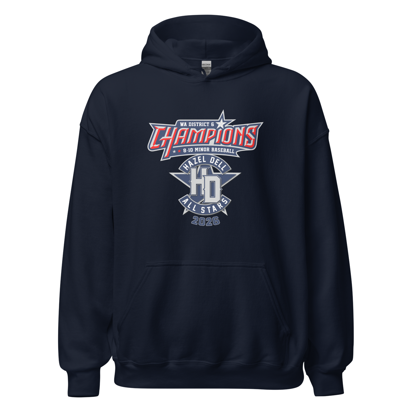 2026 Hazel Dell LL 8-10 Minor Baseball District 6 Champions Core Hoodie