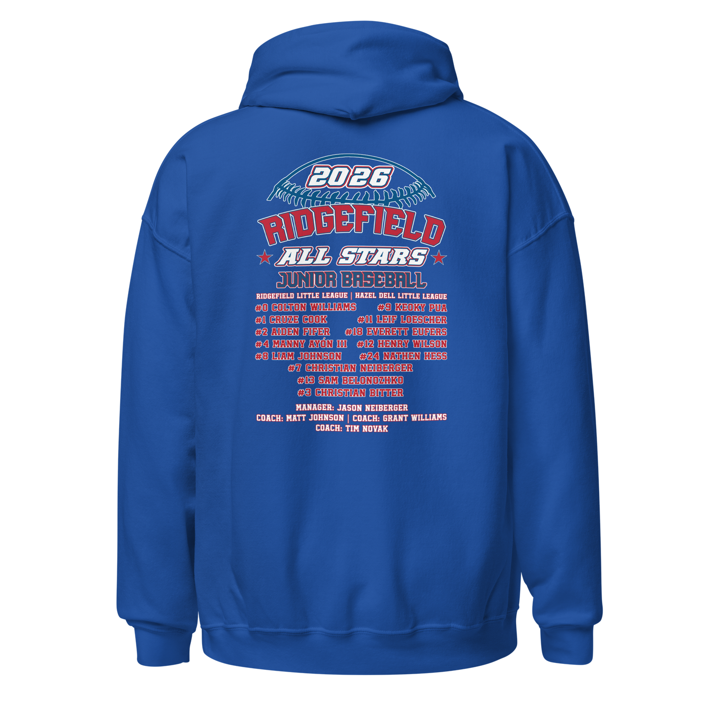 2026 Ridgefield Junior Baseball All-Stars Fan Gear Core Fleece Pullover Hoodie
