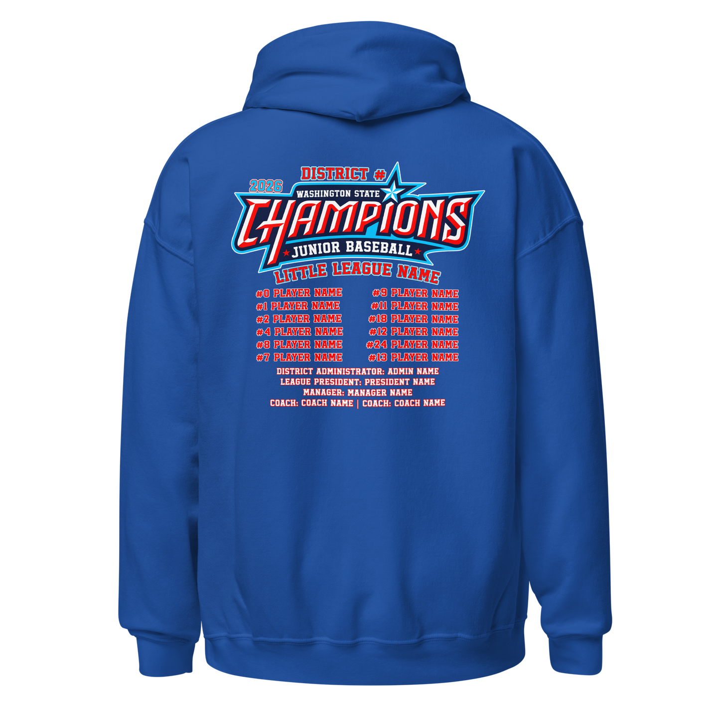 2026 Washington State Junior Baseball CHAMPIONS Core Blend Hoodie