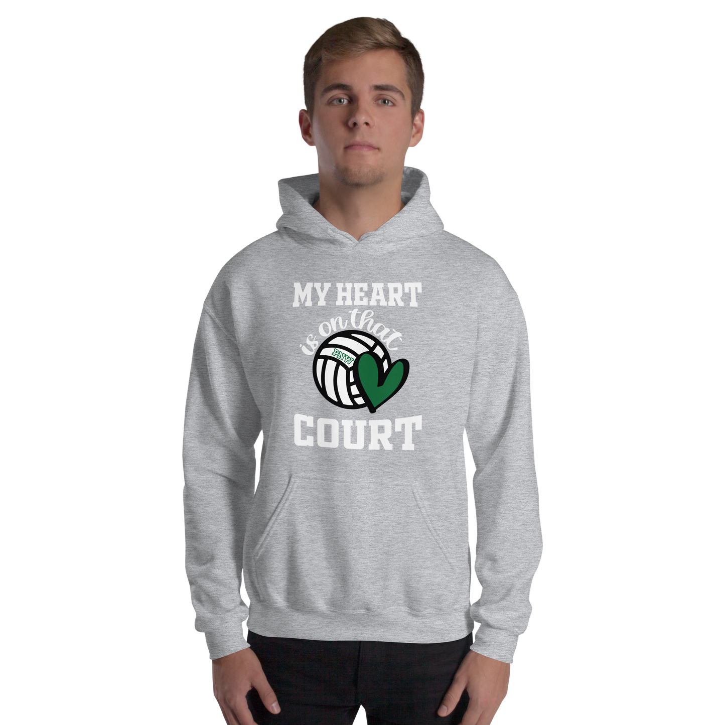 PNW Volleyball Fan Gear - My Heart is on that Court - Tee/Sweatshirt/Hoodie