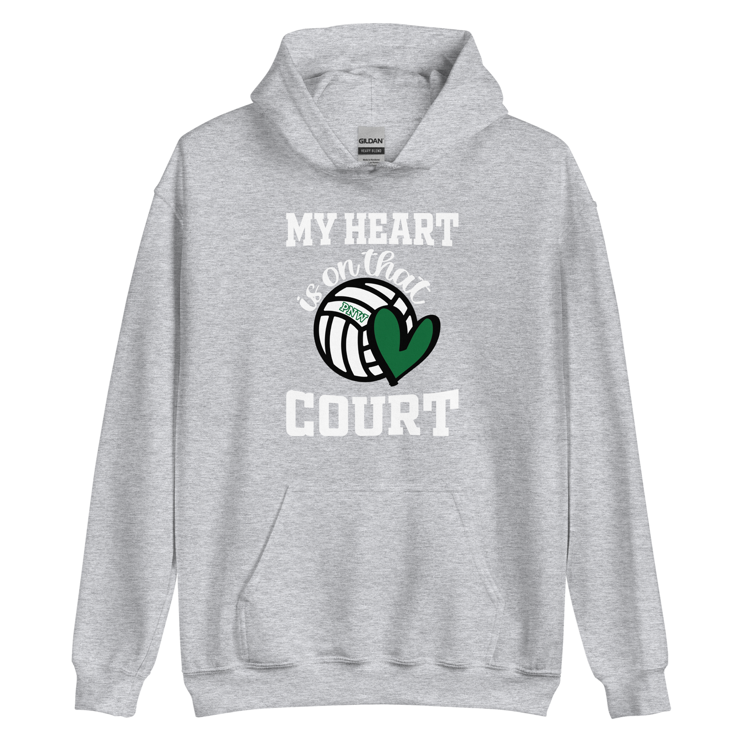 PNW Volleyball Fan Gear - My Heart is on that Court - Tee/Sweatshirt/Hoodie