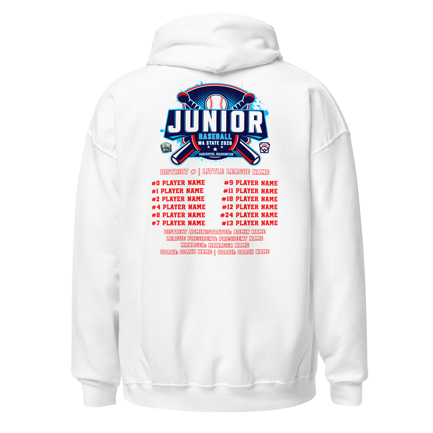 2026 Washington State Junior Baseball Tournament Core Hoodie