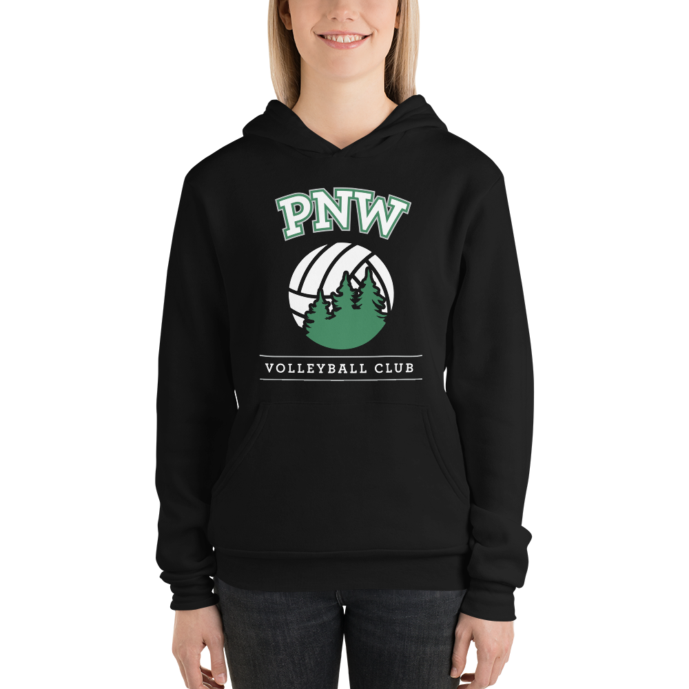 PNW Volleyball - Custom Coaches Gear Hoodie - Black - Unisex Sponge Fleece Hoodie Logo 1
