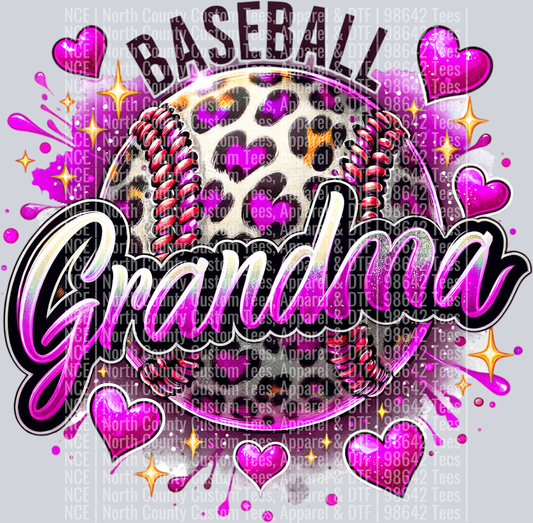 Baseball Grandma 1 Pink