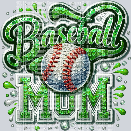 Baseball Mom 1 Green