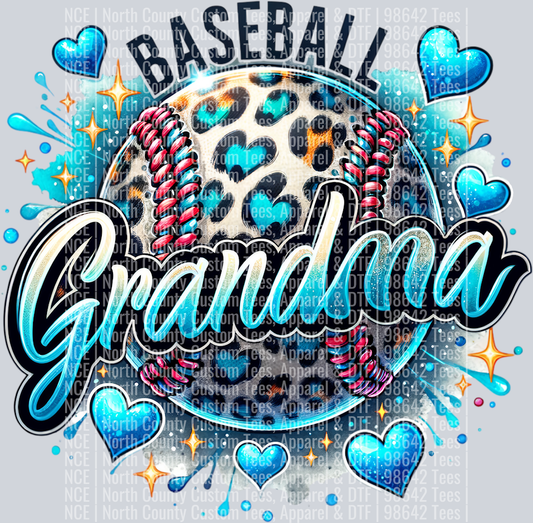 Baseball Grandma 1 Lt Blue