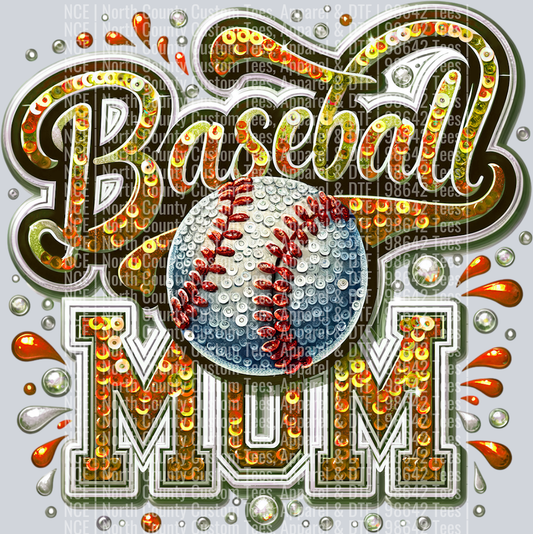 Baseball Mom 1 Orange