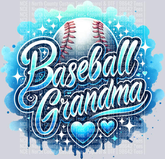 Baseball Grandma 2 Lt Blue