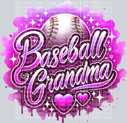 Baseball Grandma 2 Pink