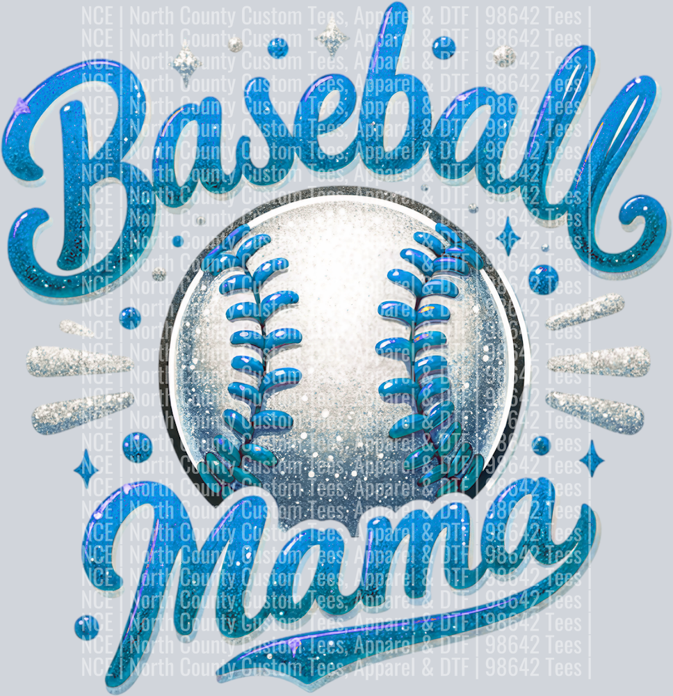Baseball Mama 1 Lt Blue
