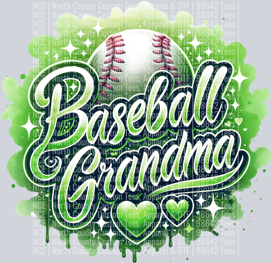 Baseball Grandma 2 Green
