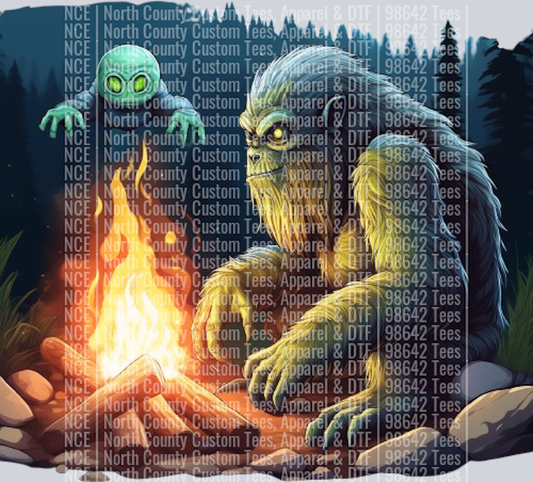 Bigfoot and Alien Camping Fire (12)