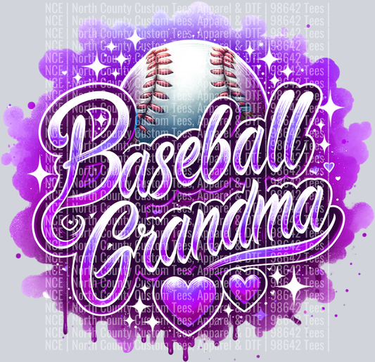 Baseball Grandma 2 Purple