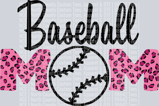 Baseball Mom Pink Lepord