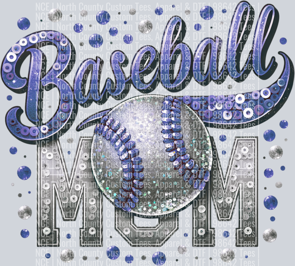 Baseball Mom 2 Navy Blue