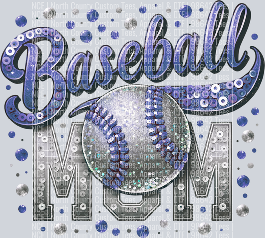 Baseball Mom 2 Navy Blue