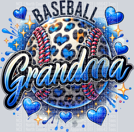 Baseball Grandma 1 Blue