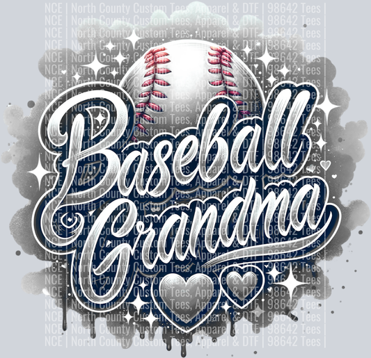 Baseball Grandma 2 Gray
