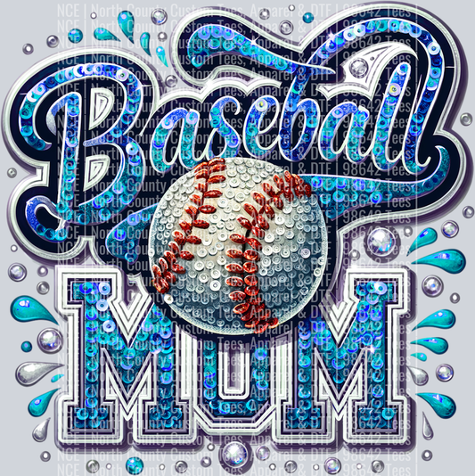 Baseball Mom 1 Blue