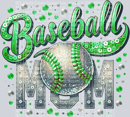 Baseball Mom 2 Green