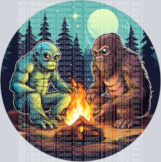 Bigfoot and Alien Camping Fire (7)