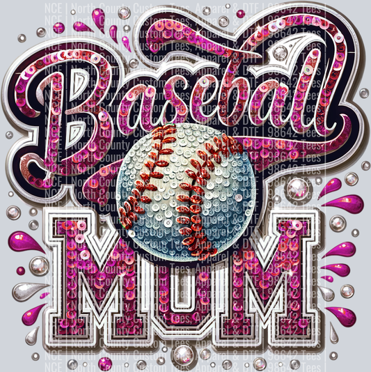 Baseball Mom 1 Maroon